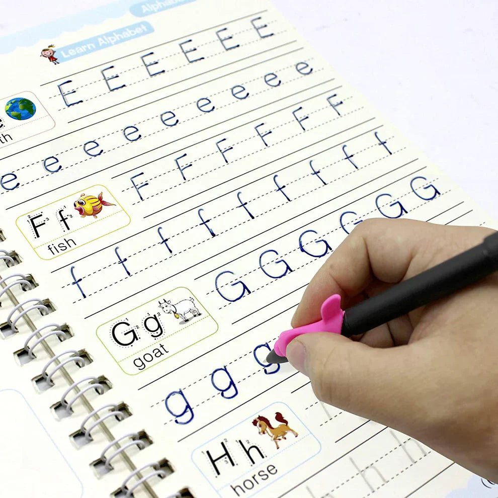 Magic Handwriting Copybook Set – 4 Books + 10 Refills for Kids