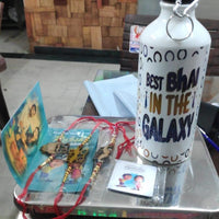 Best Bhai in the Galaxy Bottle with 3 Rakhis